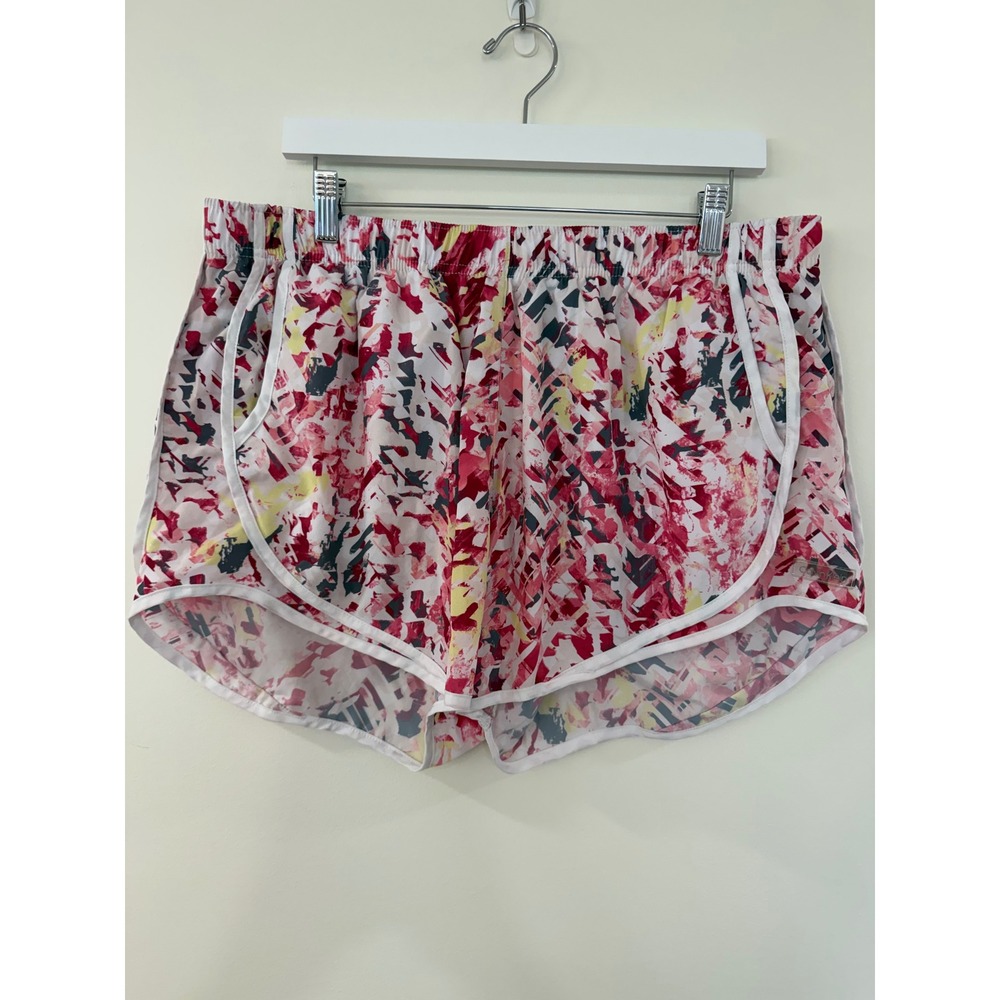 Calvin Klein Performance Womens XXL Pink Abstract Geo Running Shorts with Liner